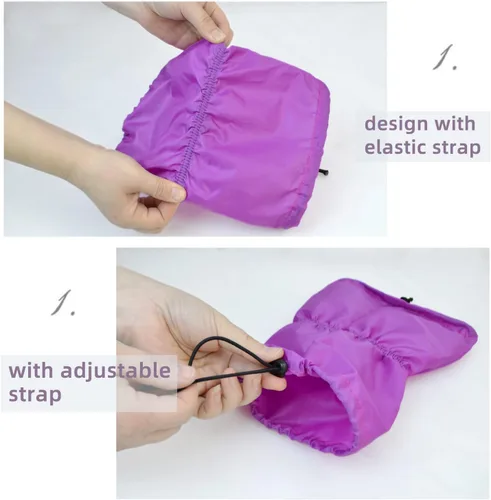 Vista 3 de Paquete de 2 gorros de baño para perros, impermeables, para lavar, llover, natación, protección para prevención de oídos (S)