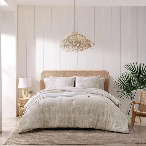 Vista 9 de Tommy Bahama - Juego de funda de edredón tamaño Queen, juego de ropa de cama de algodón reversible con fundas de almohada a juego, elementos