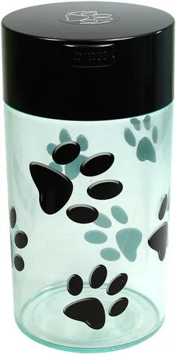 Vista 8 de Pawvac Contenedor de almacenamiento de alimentos para mascotas sellado al vacío de 3 onzas; patas blancas y negras