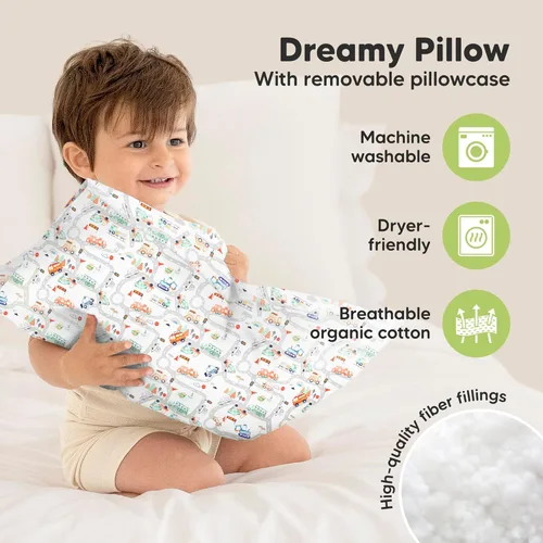 Vista 96 de KeaBabies - Almohada con funda para niños pequeños, almohada My Little Dreamy de 13 x 18 pulgadas (ABC Land)