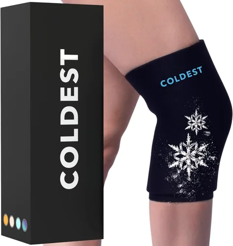 Coldest Knee Ice Pack 360 - Compresión para aliviar el dolor de rodilla, envoltura de hielo de gel reutilizable para lesiones en piernas, hinchazón,