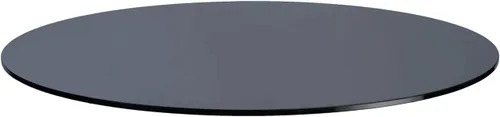 Spancraft Mesa redonda de vidrio templado gris de 1/2" de grosor (36")