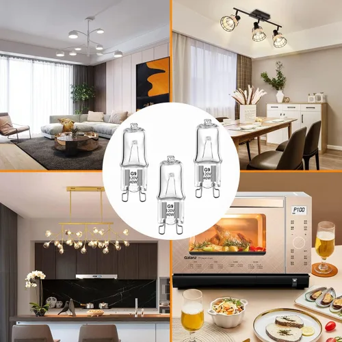 Vista 6 de SDTC Tech Paquete de 6 bombillas halógenas para horno de microondas Whirlpool, G9 120 V 40 W W10709921, bombillas de microondas compatibles