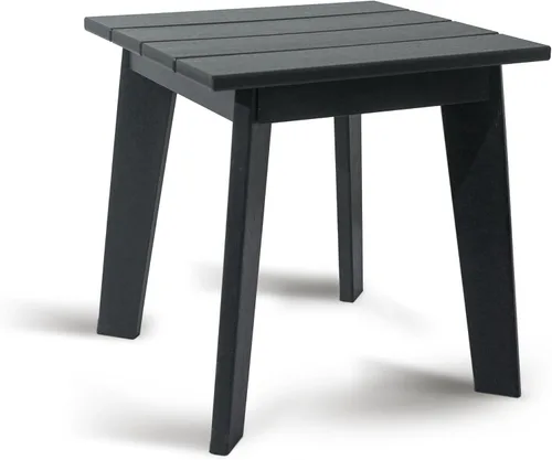 TORVA Mesa auxiliar para exteriores, 17 x 18 x 18 pulgadas, mesa de centro de jardín para patio, reciclable y resistente a la intemperie, con Negro