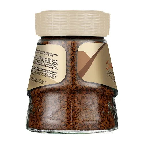 Vista 4 de Juan Valdez Vanicanela, café liofilizado 100% colombiano, tarro de 3.35 onzas