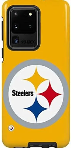 Vista 7 de Skinit Pro Phone Case Compatible with Galaxy S20 Ultra 5G - Officially Licensed NFL Pittsburgh Steelers Distressed Design