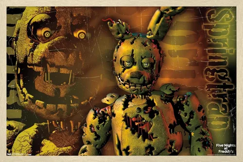 Vista 6 de Trends International Five Nights at Freddy's - Póster de pared Springtrap, 14.725 x 22.375 pulgadas, versión con marco de madera tipo granero