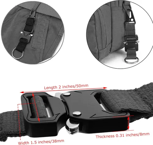 Vista 2 de Llaveros tácticos para hombres, clips de engranaje EDC con clip HK, llavero militar grande, accesorios Molle