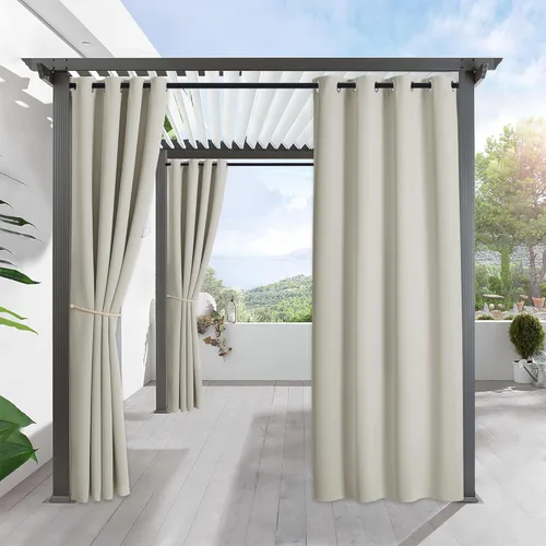 Vista 32 de RYB HOME - Cortinas opacas extraanchas para exteriores, impermeables, resisten el viento, 100 pulgadas de ancho x 84 pulgadas de largo, 1 panel