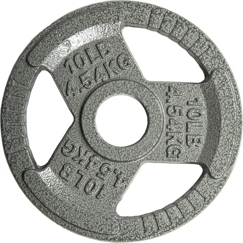 Vista 2 de Fitvids Olympic Cast Iron 2-Inch Weight Plates for Strength Training & Weightlifting, 255 Pounds Set, Multiple Packages