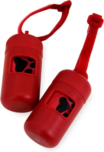 Vista 25 de Best Pet Supplies Paquete de 2 soportes para bolsas de excrementos de perro, con clip de correa, bolsa dispensadora de malla reutilizable