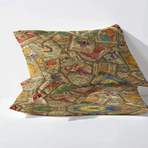 Vista 2 de Juego de funda de edredón de tarot tamaño King Juego de cama de cartas de tarot adivinantes 3 piezas Funda de edredón de microfibra suave