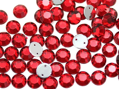 Vista 10 de Allstarco Cuentas de diamantes de imitación para coser con parte trasera plana de 0.472 in para manualidades, gemas redondas de plástico acrílico