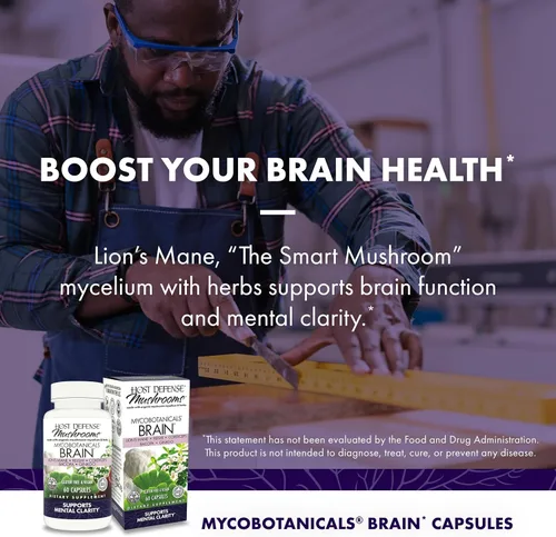 Vista 5 de Host Defense® MycoBotanicals Cerebro, ayuda a la claridad mental, 60 unidades, 60, 1