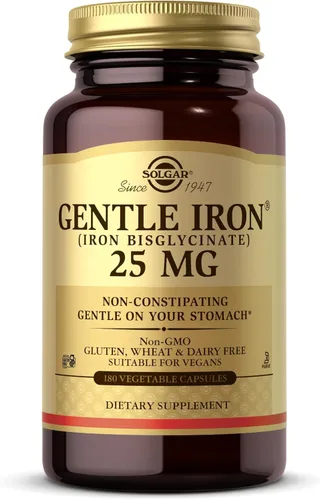 Solgar, suave producción de hierro 0,0009 oz cápsulas 180 fácil vegetal de estómago, rojo Sangre, 811876187005, Paquete de 10, 180