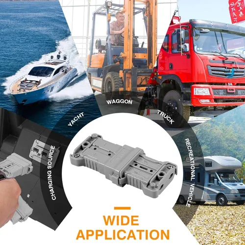 Vista 6 de 4 pares de conectores de batería impermeables Ip68 de conexión/desconexión rápida, 50 amperios calibre 6-8, kit de conector de enchufe de cable