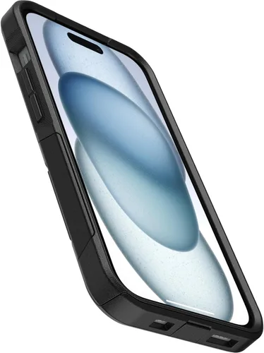 Vista 3 de OtterBox Funda para iPhone 16e, 15, 14 y 13 Commuter Series, negra, delgada y resistente, apta para bolsillo, con protección de puerto