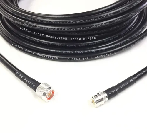 Vista 5 de Custom Cable Connection 1 pie LMR-400 N macho a N hembra extensión Times Microondas LMR400 50 Ohm cable coaxial de baja pérdida de antena para radio