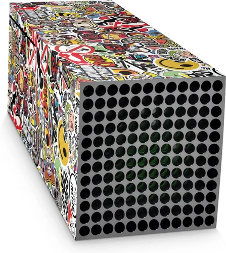 Vista 2 de GNG Sticker Bomb Skins Compatible with Xbox Series X Console Decal Vinal Sticker + 2 Controller Set