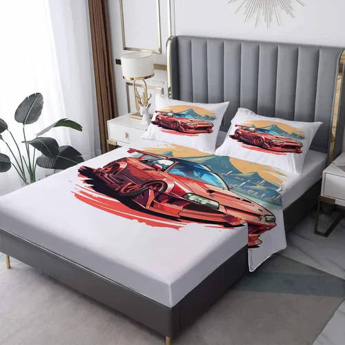 Vista 17 de Juego de sábanas tamaño individual: sábanas y fundas de almohada, sábanas y fundas de almohada, microfibra suave y bolsillo profundo y patrón sin