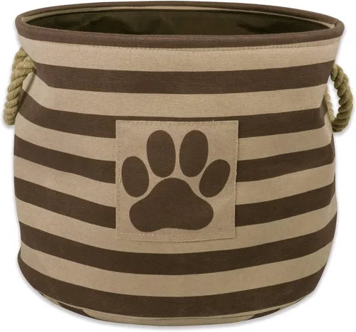 Vista 27 de Bone Dry - Cesta de almacenamiento para mascotas, diseño de parche de pata rayado, aguamarina, rectángulo pequeño