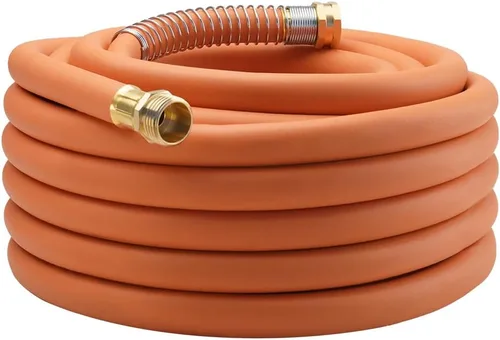 Vista 11 de WiseFlow Manguera de jardín de 3 pies x 5/8 pulgadas, manguera de goma resistente, manguera de agua con trenzado de cinco capas, accesorios macho