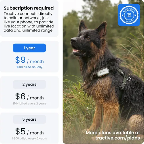 Vista 6 de Tractive XL Smart Rastreador GPS para Perros Rastreador de Mascotas en Vivo con Valla Virtual Monitoreo de Signos Vitales del Corazón