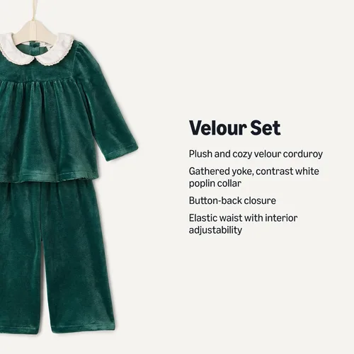 Vista 2 de Tienda Essentials x Sofia Grainge - Set de terciopelo de pana para niños pequeños y niñas