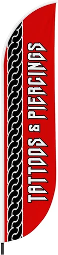 Vista 35 de DreamController - Bandera de plumas de alteraciones (11.5 pies x 2.5 pies) por DreamController para negocios al aire libre con poste adicional