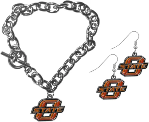 Vista 28 de Siskiyou Sports NCAA unisex-adult Chain Bracelet and Dangle Earring Set