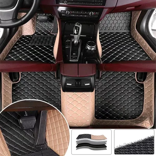 Vista 30 de Alfombrillas de lujo personalizadas para automóvil, compatibles con todos los modelos de BMW 1998-2023 (beige)