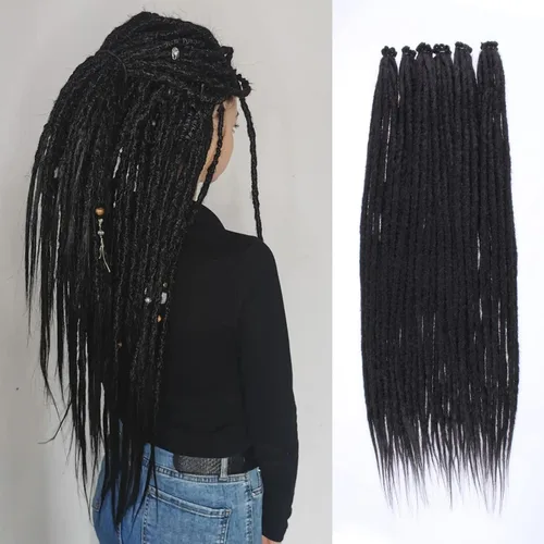 Vista 33 de Leeven Extensiones de Rastas Sintéticas de Doble Punta de 24 Pulgadas 30 Hebras Rastas Boho 613 Rubio 3 Estilos Mixtas Onduladas Rizadas DE Rastas