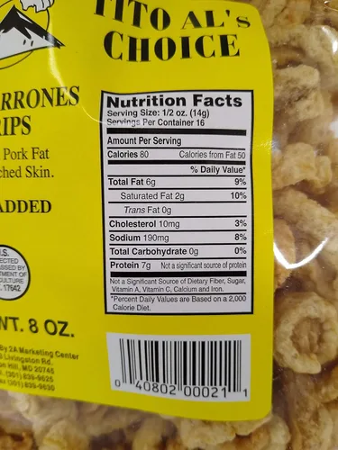 Vista 2 de Tito Al's Choice Chicharrones (grasa de cerdo frita con piel adherida) 8 onzas (sal añadida) (2)