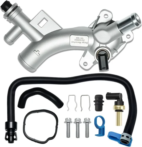 Kit de salida de agua de carcasa de refrigerante de motor de aluminio con manguera de entrada y manguera de enfriador de aceite compatible con Chevy