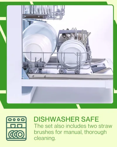 Vista 5 de 4 popotes de metal para copa YETI, popotes de repuesto reutilizables de acero inoxidable, con 2 cepillos de limpieza, compatibles con vaso YETI