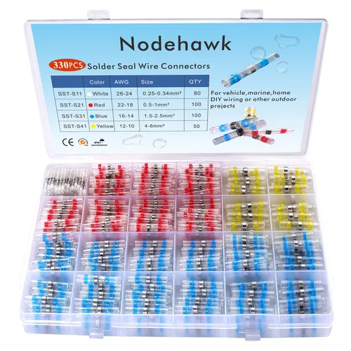 Vista 10 de Kit de conectores a tope de soldadura termorretráctil, 120 unidades, terminales de cable eléctrico aislados impermeables, conectores de cable