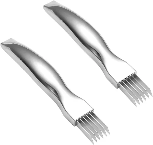 Cuchillo de corte de cebolla de acero inoxidable, cortador de cebolla de cebolla verde, cortador de verduras, cortador de cocina, herramienta