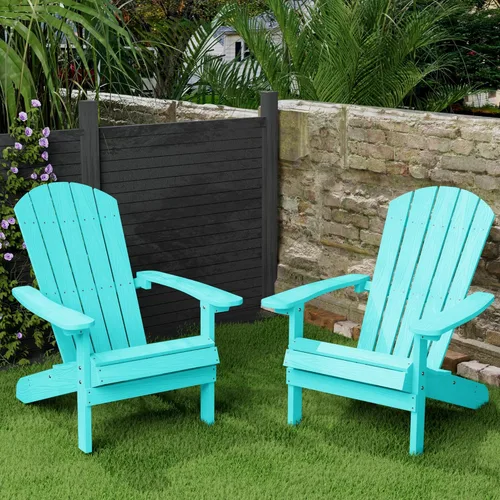 Vista 24 de YEFU Silla Adirondack Resistente a la Intemperie: Sillas Adirondack de Plástico HIPS para Exterior - Sillas de Patio con Portavasos y Textura