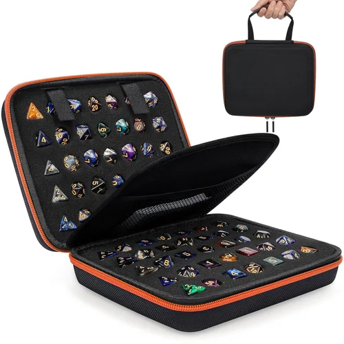Vista 11 de Aoriher 1 Pcs Dice Case with Removable Slotted Tray for Storage Game Storage Case Dice Holder Holds up to 70/10 Sets (Blue)