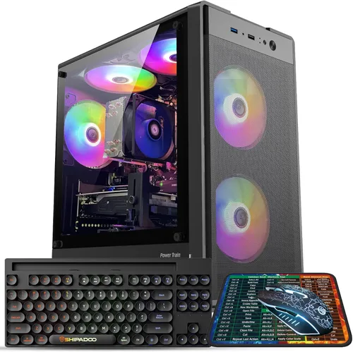 Vista 11 de Computadora de Escritorio Torre PC, Intel Core i7-4770-3.4GHz, RAM DDR3 de 16 GB, disco duro SSD M.2 de 512 GB, ventilador RGB x 3, Wi-Fi 6.0, USB