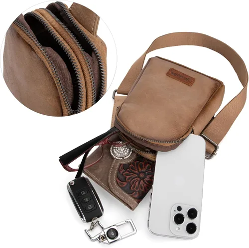 Vista 6 de Wrangler Crossbody Sling Bag for Women with Strap