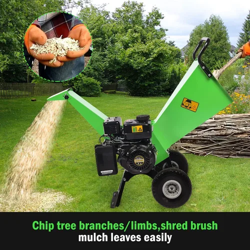 Vista 3 de R30 - Trituradora de madera 7HP a gas, diámetro máximo de corte de 3 pulgadas, construcción totalmente de acero, trituradora y astilladora