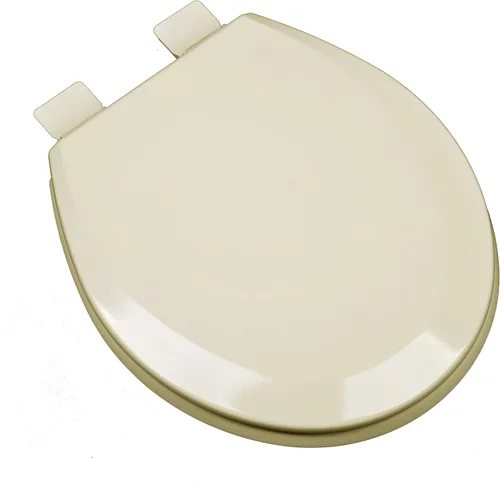 1F1R5-03 Asiento de inodoro redondo de madera moldeada premium con bisagra ajustable y OSG, almendra