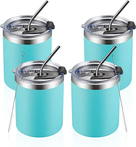 Vista 28 de MEWAY Paquete de 8 tazas de café de 12 onzas con tapa, taza de café reutilizable de acero inoxidable aislada, taza de café duradera de doble pared