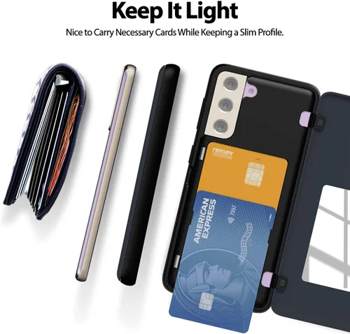 Vista 606 de GOOSPERY Parachoques Magnético Compatible con Galaxy S21 Ultra, Funda Tipo Billetera con Porta Tarjetas, Cierre Automático por Imán, Protección