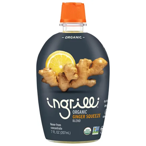 Vista 3 de Ingrilli Mezcla de jengibre orgánico para apretar, botella de 7 onzas líquidas (6 unidades)