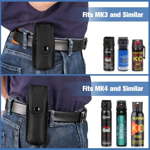 Vista 5 de FINPAC Funda moldeada para aerosol OC/Mace, bolsa de spray de pimienta con solapa superior MK3 MK4 Soporte para recipiente con botón a presión