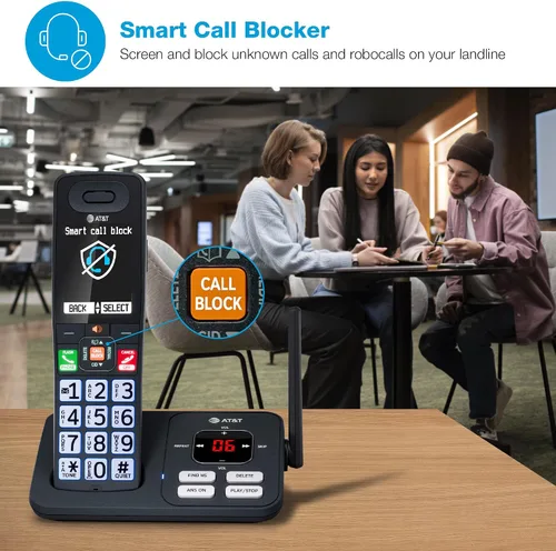 Vista 2 de Teléfono inalámbrico AT&T con sistema de contestador — BL108