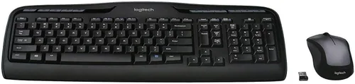 Logitech MK335 - Combo de teclado y mouse inalámbricos silenciosos - Combo de teclado y mouse negro/plateado inalámbrico, ambidiestro