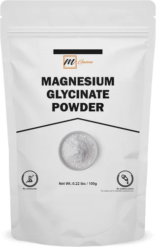 Polvo de glicinato de magnesio grado alimenticio 100 GMS fino y de flujo libre